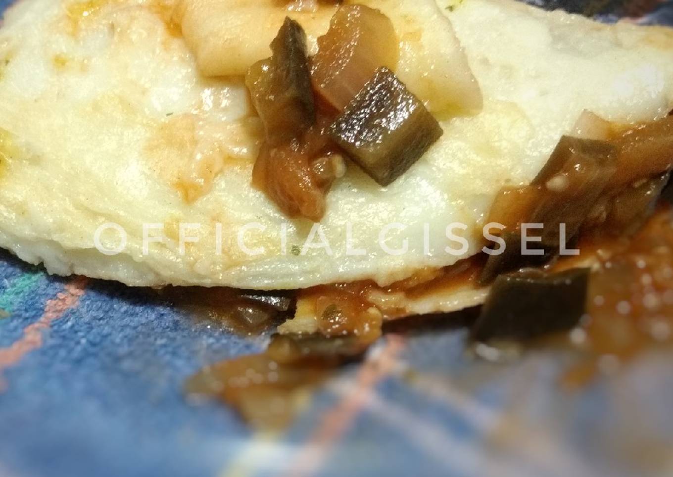 Crepes vegano con relleno de berenjena