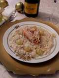 Risotto con lo spumante scampi e uva