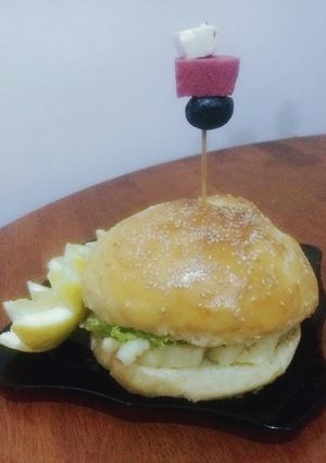 صورة لوصفة خبز الهمبرغر روعة مع حشو
