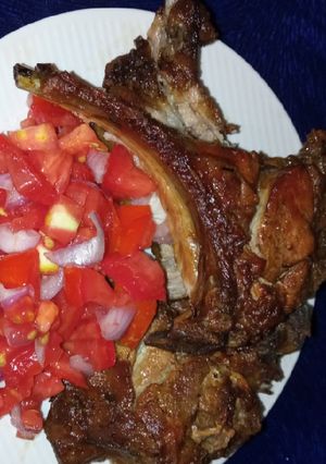 A picture of Pan fried pork chops.