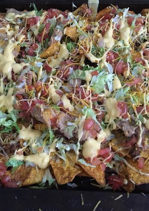 A picture of Triple Blazing Hot Loaded Nachos.