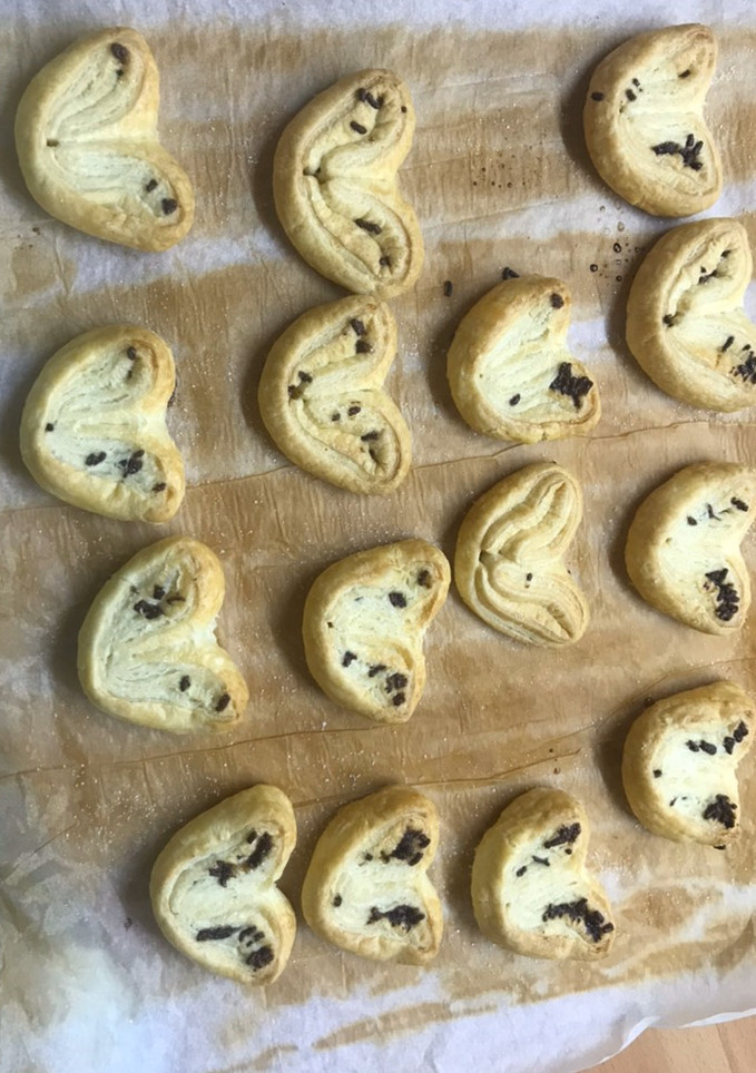 Una foto de Palmeritas de chocolate y palmeritas de Canela