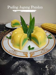 Foto resep Puding Jagung Pandan