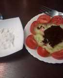 Salad Varier with cottage cheese dip