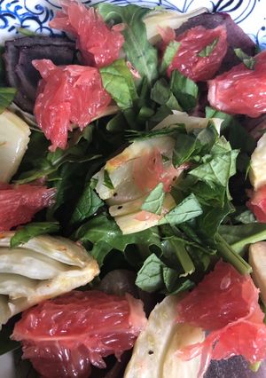 A picture of Fennel and grapefruit salad - vegan.