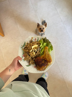 Una foto de Risotto de setas con pollo a la provenzal