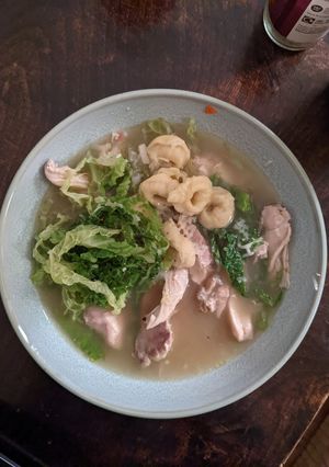 A picture of Chicken soup when under the weather.