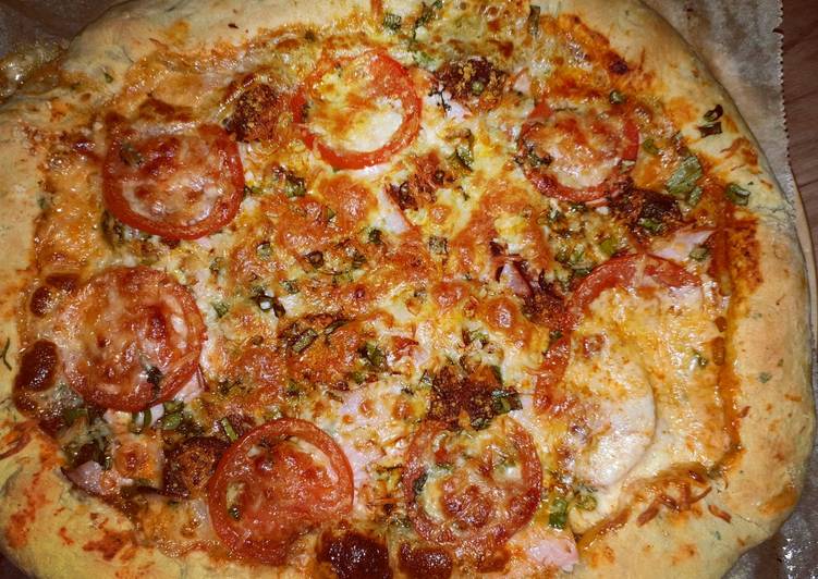 Élesztő nélküli, sütőporos pizza recept