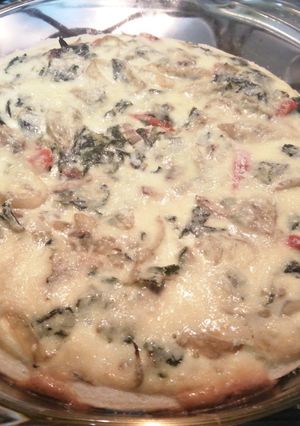 Una foto de Quiche de acelga y cebolla