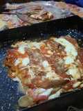 Láminas de berenjenas con quesos, jamón y salsa (para congelar)