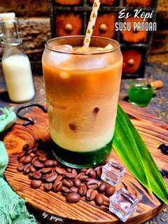 Foto resep Es kopi susu pandan