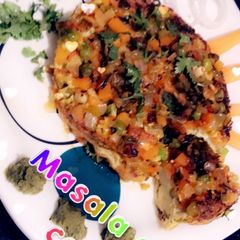 A picture of Masala egg cake.