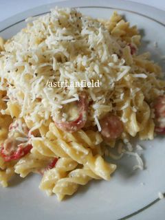 Foto resep Fusilli Saus Carbonara #PR_pasta