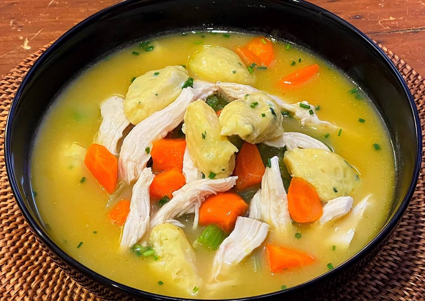 Chicken soup with dumplings