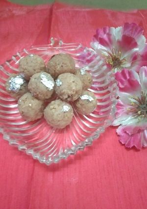 A picture of Coconut beetroot laddoo.