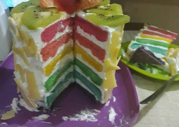 Rainbow cake kukus anniversary 😄
