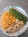 Filete de Mero arroz y espárragos