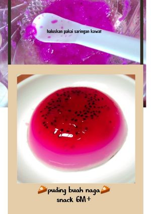 Foto resep Puding buah naga merah snack mpasi 6mo