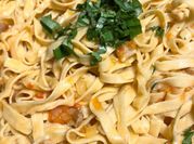Una foto de pasta a la amatriciana