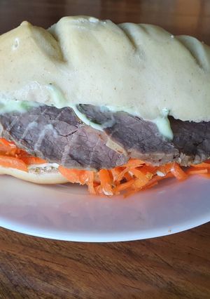 Una foto de Sándwiches de peceto con mayonesa de albahaca
