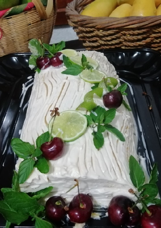 Una foto de Jelly roll de crema de limón