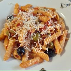Penne Puttanesca A picture of Penne Puttanesca.