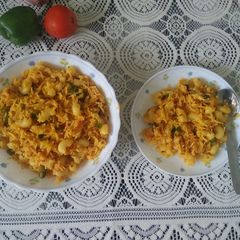 Macaroani pulao with leftover boiled rice A picture of Macaroani pulao with leftover boiled rice.
