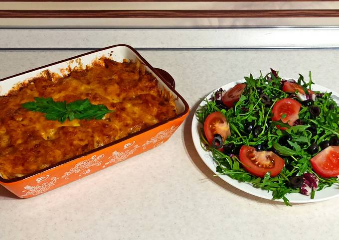 Мясная запеканка с картофелем и сыром в духовке