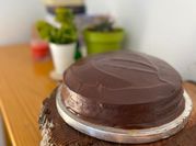 Una foto de bizcocho de chocolate para tartas