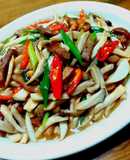 蔥爆豬柳炒杏鮑菇（創意料理）