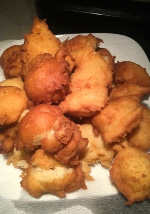 A picture of Doughnuts with milk.
