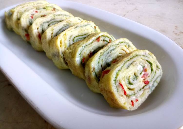 Spinach Rolled Omelette