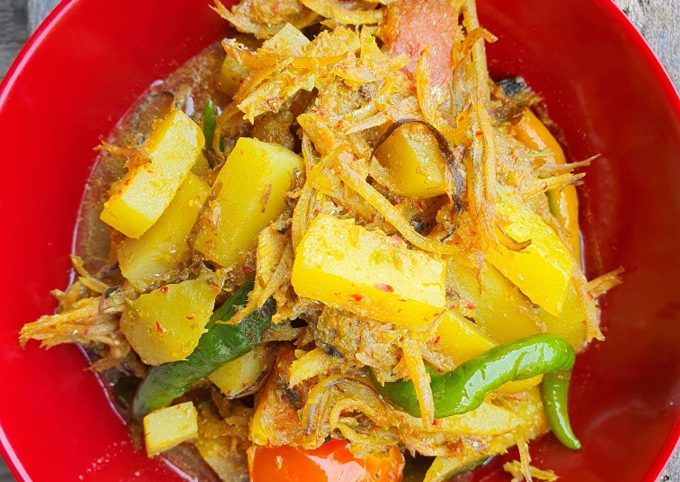 Tumis teri kentang