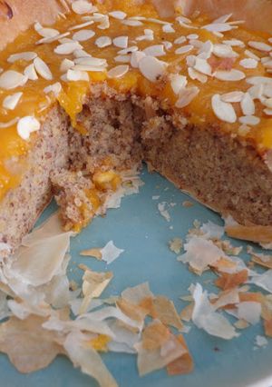 Foto de Bolo ou Tarte de Amêndoa com doce de ovos