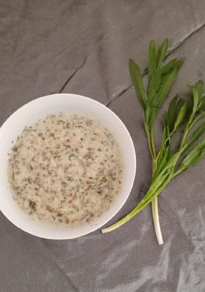 عکسی از دستور ماستوا 😋با سبزی محلی پنجه کلاغی🦅