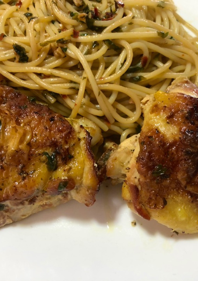 Una foto de Pollo al horno marinado en leche (airfryer)