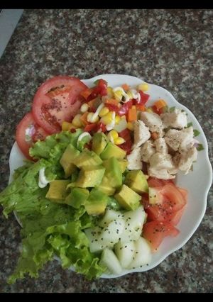 Hình của món Salad hạt chia.