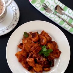 Bread Chili using Sambar Powder A picture of Bread Chili using Sambar Powder.