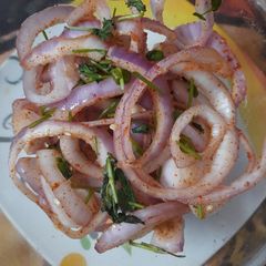 A picture of Laccha Onion Salad.