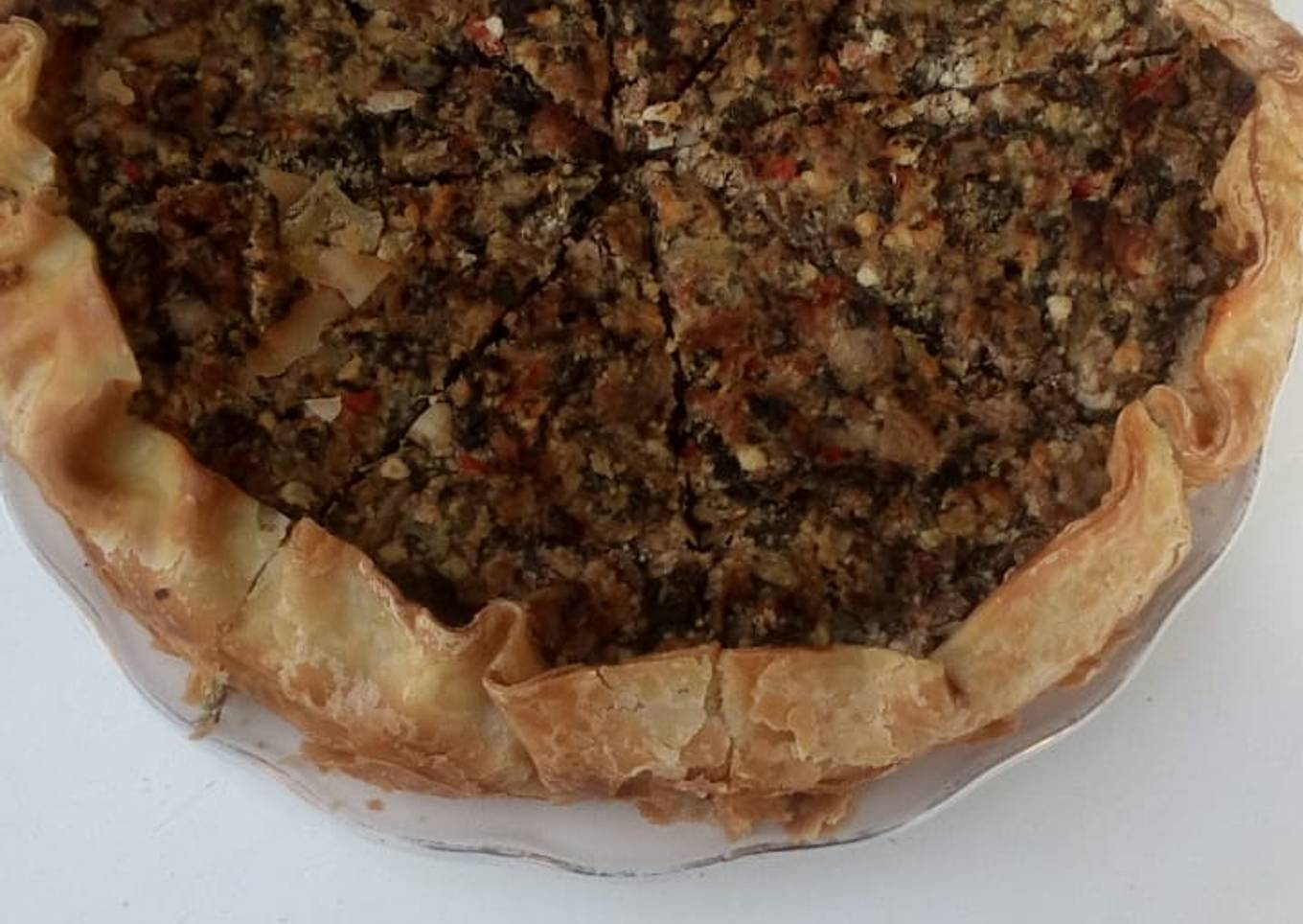 Tarta de verdura y carne picada