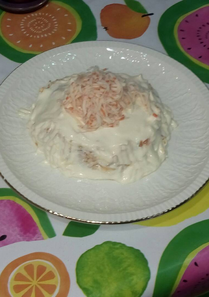 Una foto de Crudités con surimi rallado