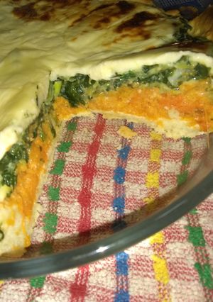 Una foto de Tarta de acelga, calabaza y queso sin huevo