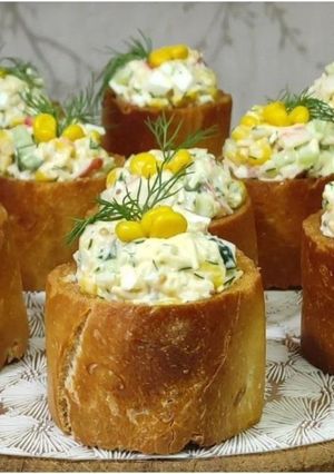 Фото Хрусткі багетні кошики з ніжною начинкою 🥖.