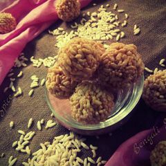 Bengali "Murir Moa"/ Crunchy Puffed Rice Balls 🍲 A picture of Bengali "Murir Moa"/ Crunchy Puffed Rice Balls 🍲.