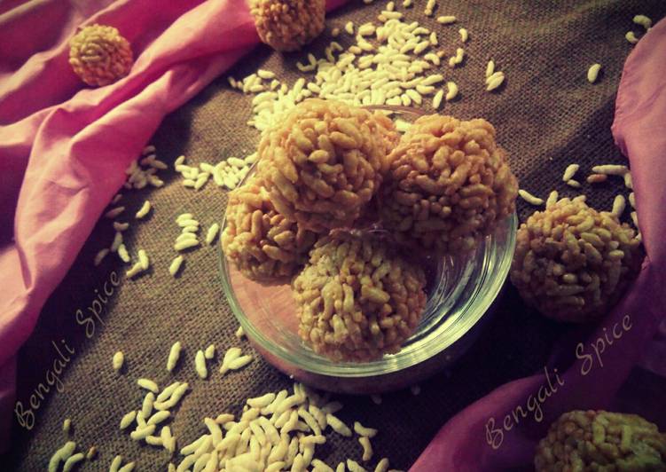 Step-by-Step Guide to Make Favorite Bengali &#34;Murir Moa&#34;/ Crunchy Puffed Rice Balls 🍲