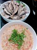 Carapaus fritos com arroz de tomate