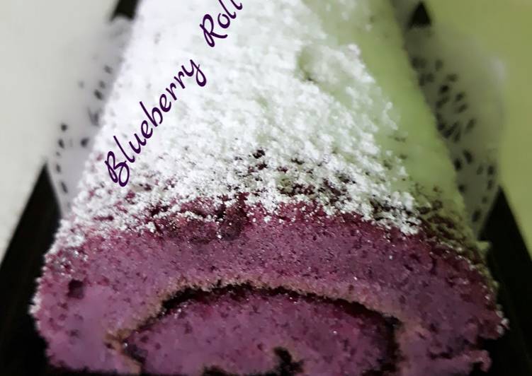 Langkah Mudah untuk Membuat Blueberry Roll Cake(Tepung Tapioka) #Non Terigu Anti Gagal