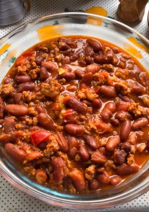 Una foto de Chile con carne