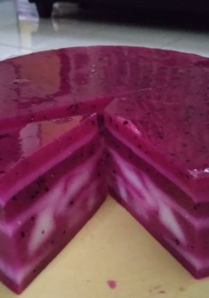 Foto resep Puding lapis buah naga