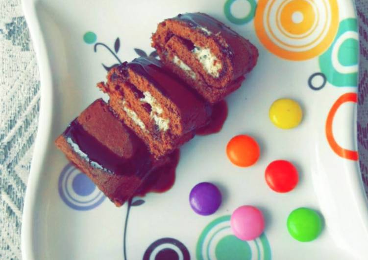 Chocolate Swiss roll(No bake)